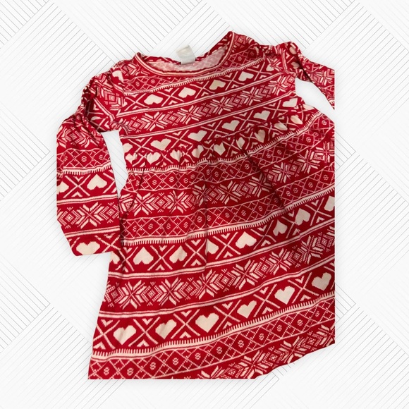 🌈2/10$ 🎄👍*GUC* OLD NAVY | 18 mo | Red and White hearts 🤍 long sleeves dress - Picture 2 of 13